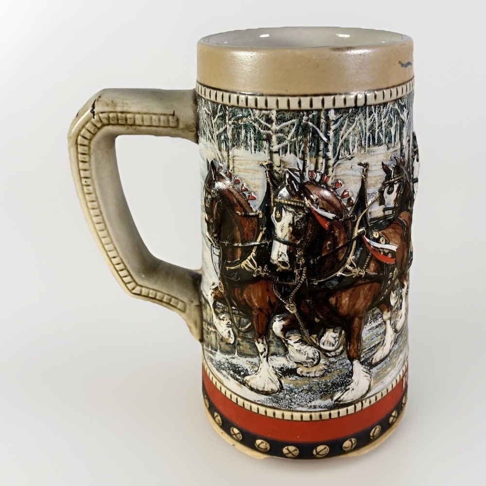 Budweiser Collector's Series Holiday Beer Stein Mug 1988